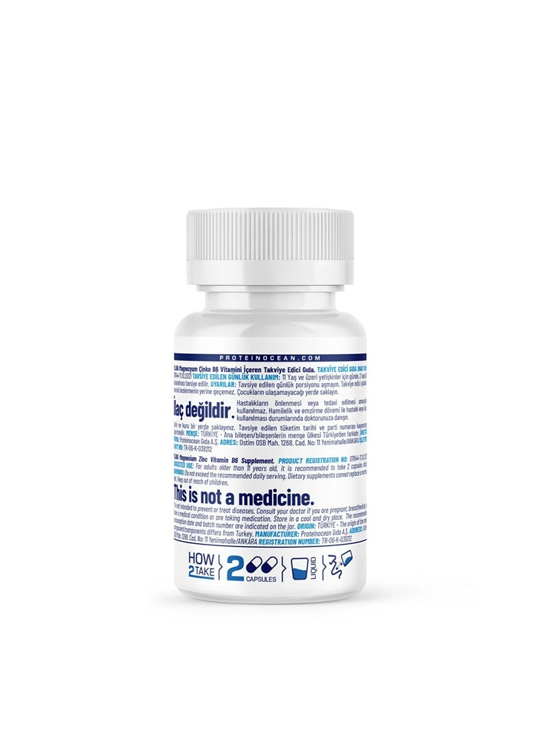 FlavaNaturals Flava ZMA Magnesium Zinc B6 Vitamin Complex 90 Capsules for Athletes - Image 2